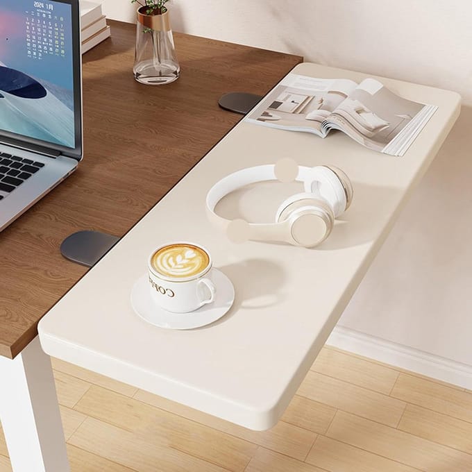 Bureau-uitbreiding - Toetsenbordlade - Ergonomisch werken - 90° opvouwbaar - 60 x 25 cm - Wit