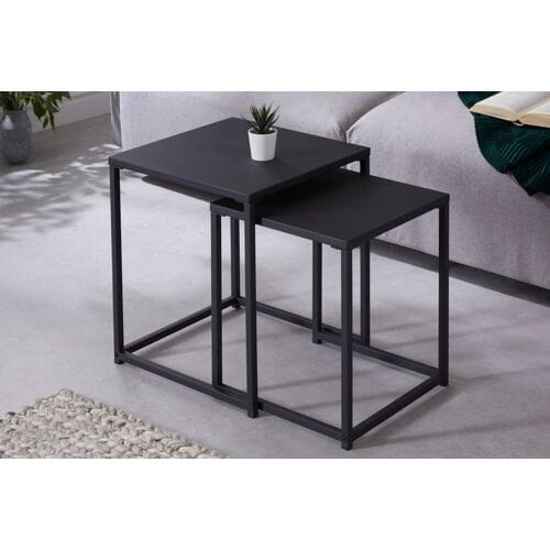 Salontafel set zwart metaal
