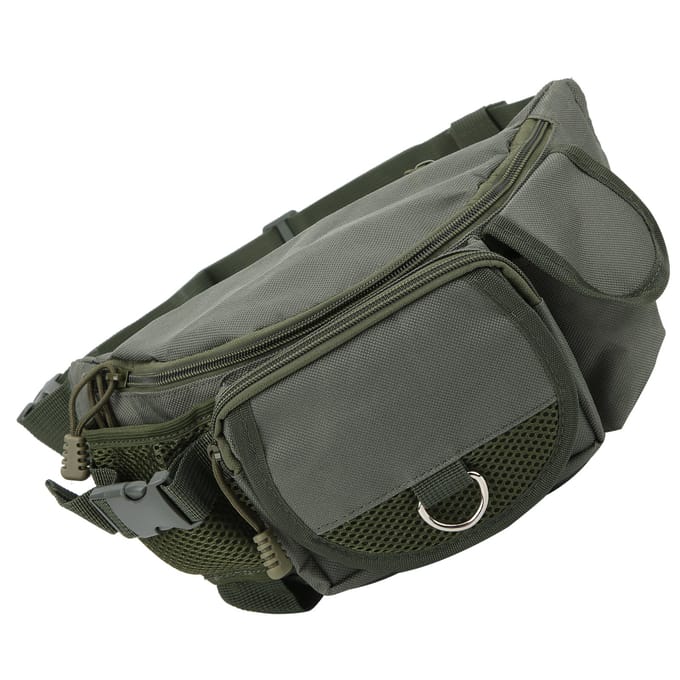 Visuitrustingstas Draagbaar Polyester Opbergtas Heuptas Verstelbaar voor Buiten Wandelen Klimmen Militair gray