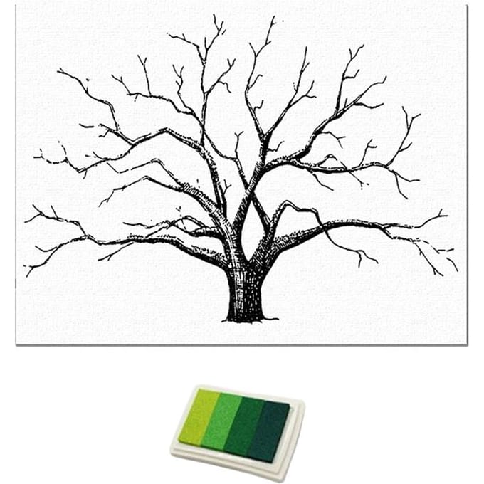 Bruiloft vingerafdruk boom vingerafdruk bruiloft gastenboek groen 30x40cm groen