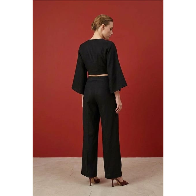 Katoenen Co-ord Set met Strikdetail