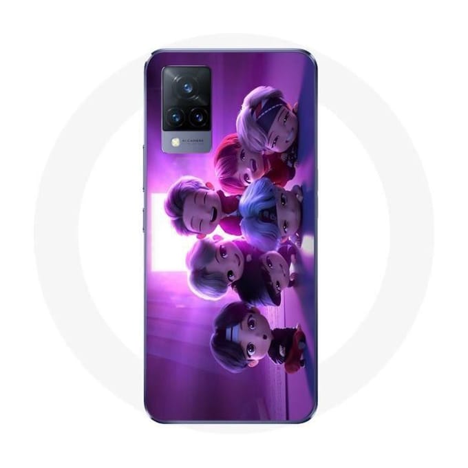Coque - BTS - Vivo v21 5G - Souple - Violet - Animation Kpop