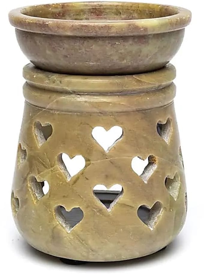 Olieverdamper hartjes zeepsteen – 10 cm x 7.5 cm