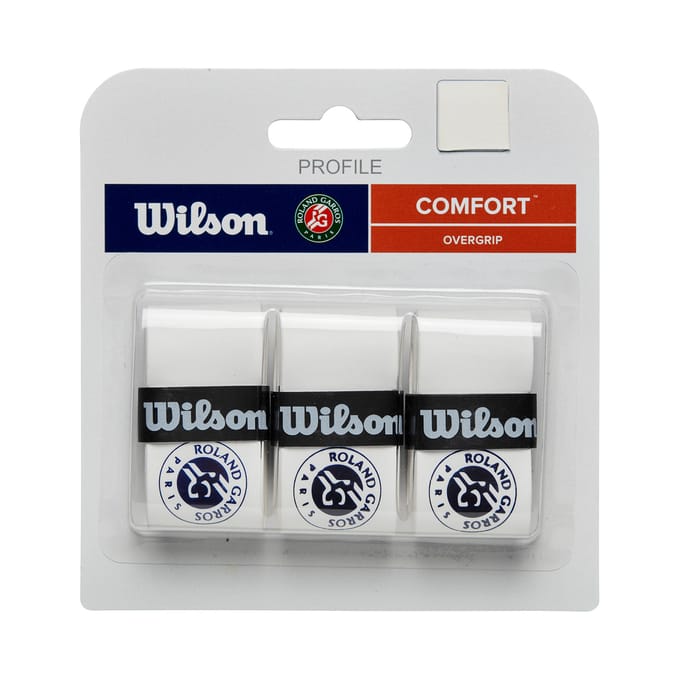 Wilson Pro Overgrip Roland Garros Verpakking 3 Stuks-Wit,Blauw
