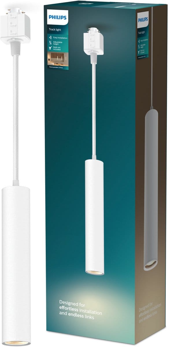 Philips EasyLink Paxie - Hanglamp - GU10 fitting - Maximaal wattage: 7W - Wit - Railverlichting