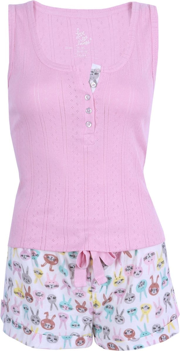 Roze pyjama met konijnen