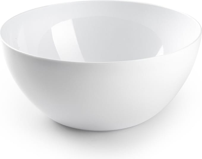 Plasticforte Serveerschaal/saladeschaal - D28 x H14 cm - kunststof - wit - 4500 ml