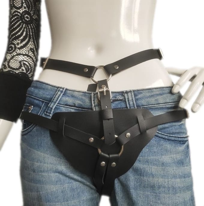 Nooitmeersaai - Harnas kuisheidslip - Pu leer - Zwart - One-size