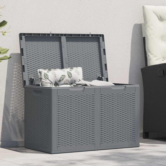 vidaXL - Tuinbox - 180 - L - PP - rattan - grijs