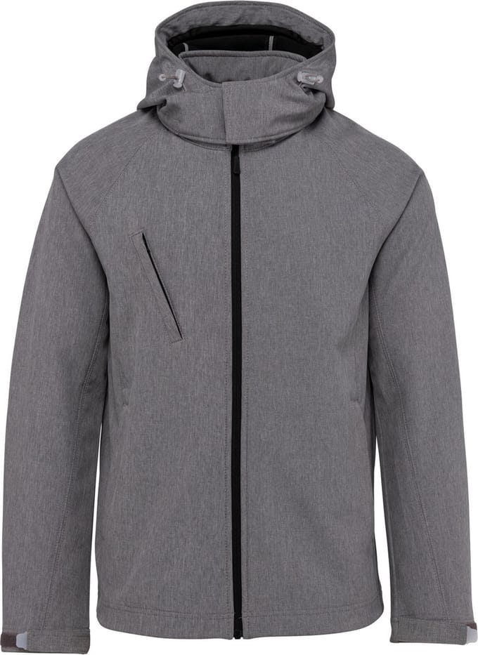Kariban Heren softshell jas met afneembare capuchon K413 - Marl Grey - L