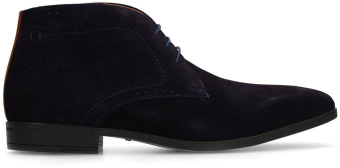 Van Lier - Heren - Donkerblauwe Portofino suède veterschoenen - Maat 40