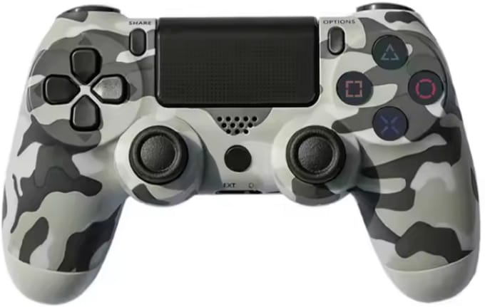 Draadloze Gaming Controller V2 - Geschikt voor Playstation 4 / PS4 - Camouflage Grijs