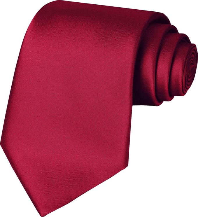 Fako Fashion - Stropdas - Effen - Satijn - 8cm - 145cm - Bordeaux Rood