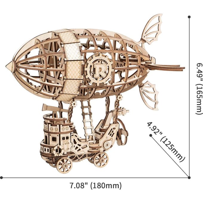 Robotime 3d-puzzel Airship 18 Cm Hout Naturel 176-delig