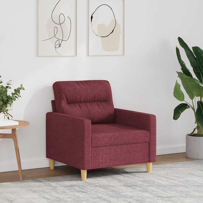 vidaXL Fauteuil 60 cm stof wijnrood