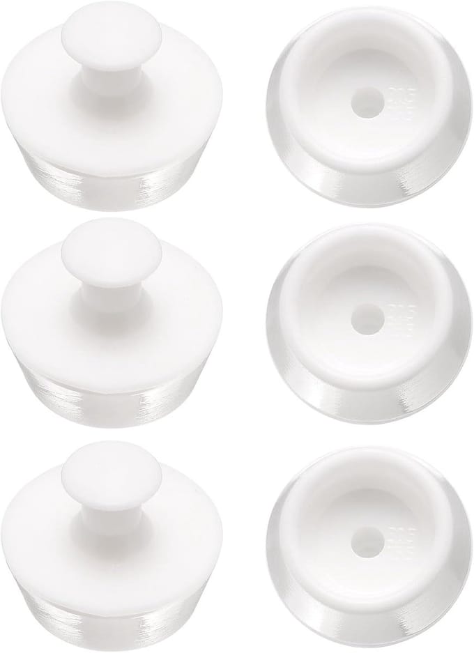 Afvoerstop Set - Siliconen Stoppers - Water Dicht Maken - Met Handvat - 30mm Diameter - Wit