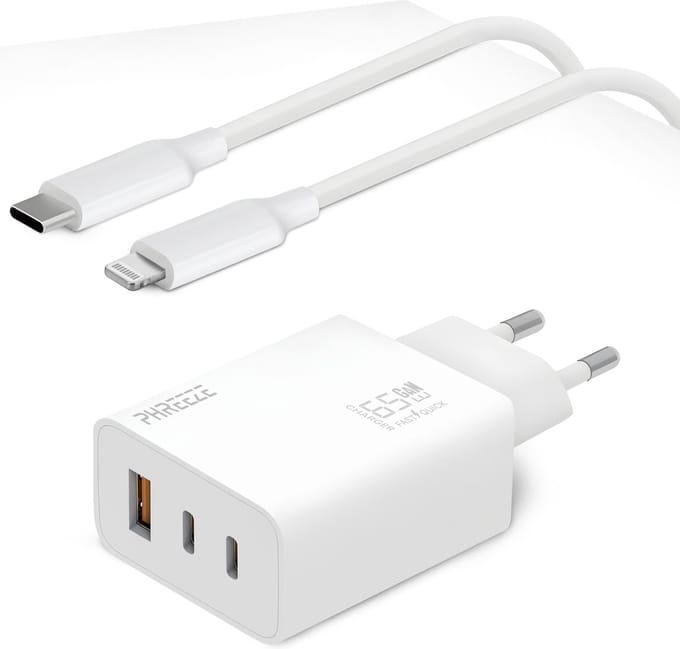 Usb C Power Adapter geschikt voor iPhone 14 13 12 11 / iPad + Lightning naar usb C kabel - 1 meter - Snellader geschikt voor iPhone / iPad