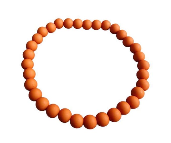 2 Love It BASIC - armband - oranje - elastiek - acryl kralen - 6 mm