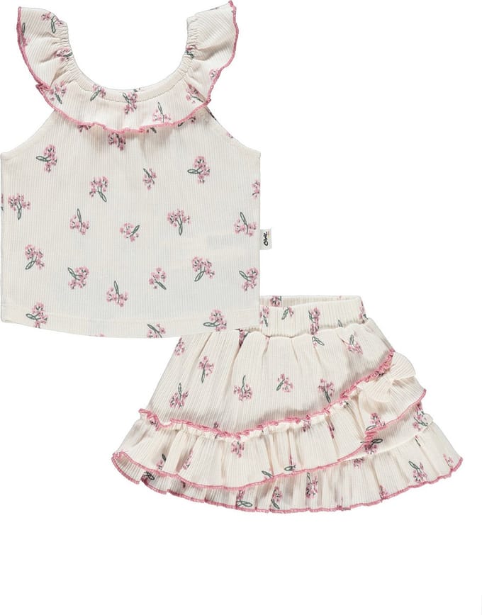 Mouwloze t-shirt met rok meisjes