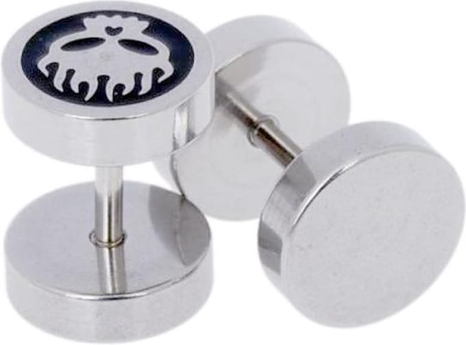 Heren oorbellen Fake Ear Plug Skull