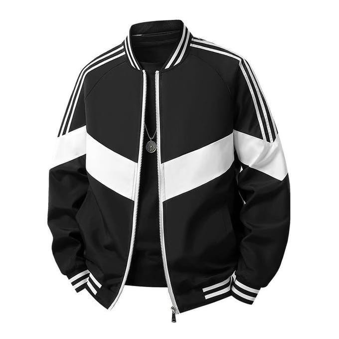 Heren Herfst en Winter Color-blocking Kleurrijke Webbing Casual Jas Dunne Baseball Uniform L yellow