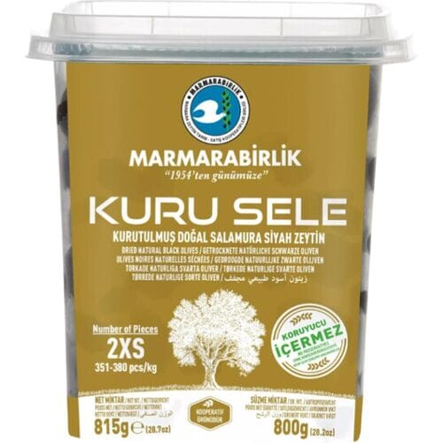 Marmarabirlik Zwarte olijven (kuru sele zeytin) (S) 800 g