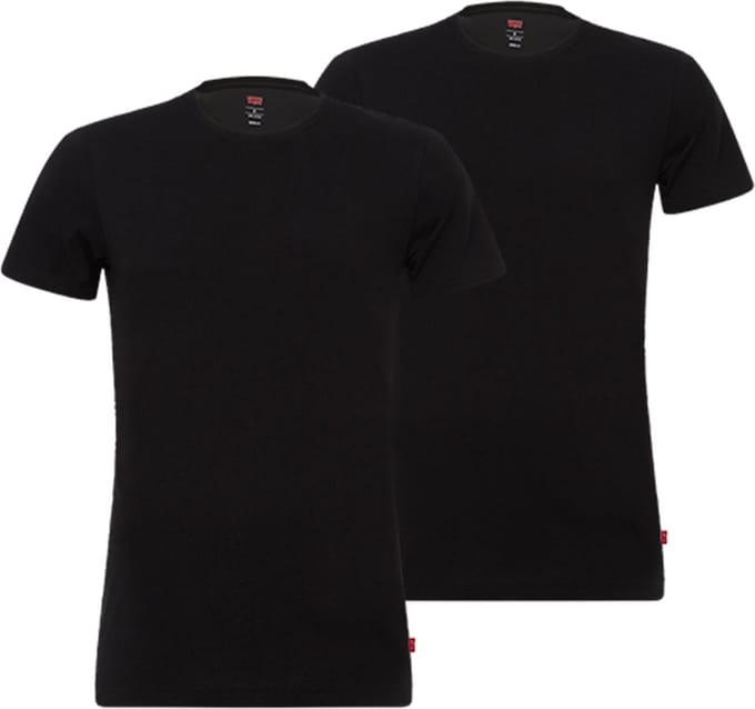 Levi's T-shirt Ronde Hals Zwart 2Pack - Maat M - Heren - Basic T-shirt