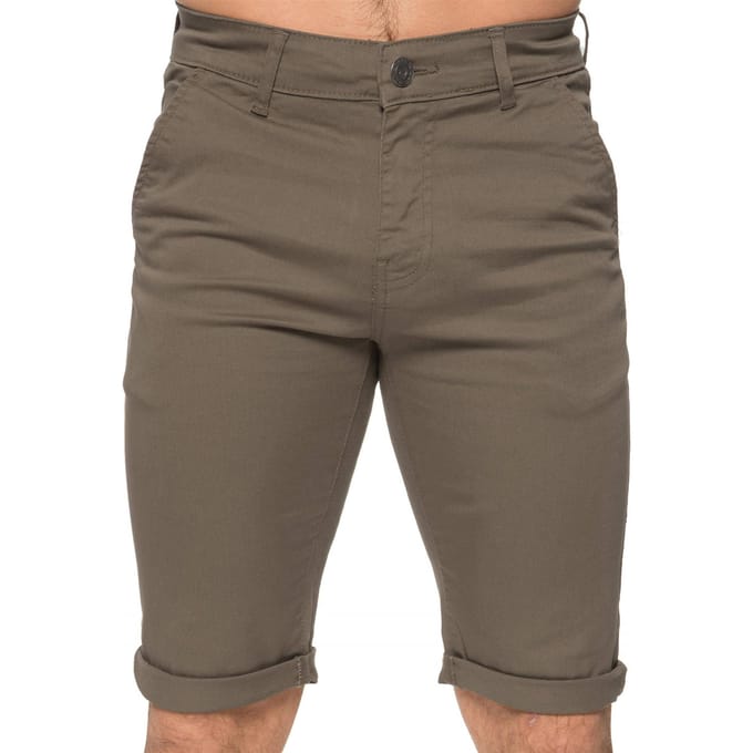 Enzo | Heren slim fit stretch chinoshort - beige