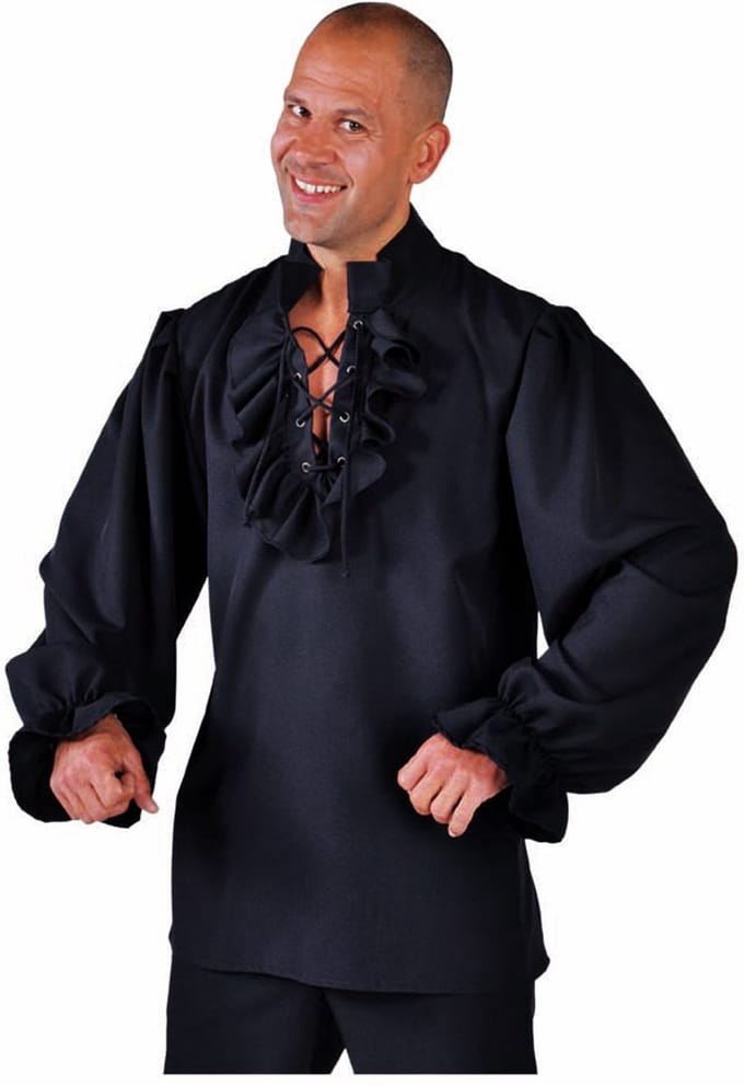 Magic Design Verkleedshirt Piraat Heren Polyester Zwart Mt M