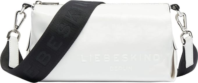 LIEBESKIND BERLIN Leren Schoudertas Elvira Paper Touch Crinkle Camera Bag Arctic Crème