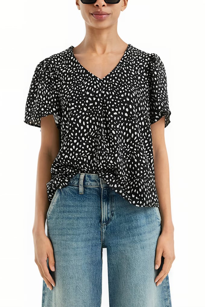 Q/S designed by - Dames bloes - Maat 40 - Vrouwen - ZWART - Viscose