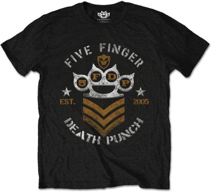 Five Finger Death Punch - Chevron Heren T-shirt - M - Zwart