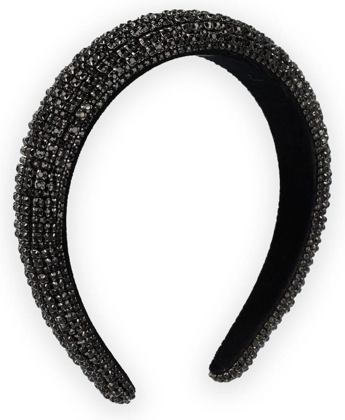 Lajetti - Haarband met Strass Zwart - Glitter Dames Diadeem Gala