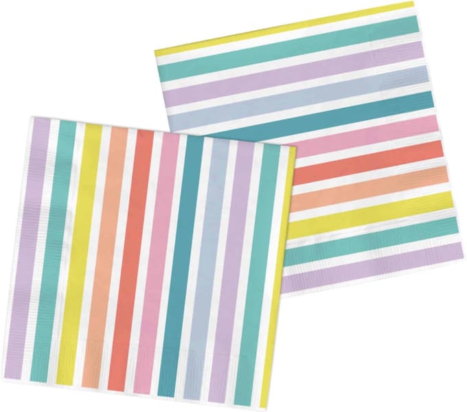 Folat - Servetten - Strepen Pastel 33 x 33 cm - 20 stuks.