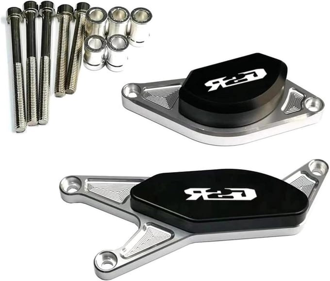 Motorframe Beschermers - Valbeugels Motor - Motor Beschermen - CNC Aluminium POM - 1 Set - Titanium