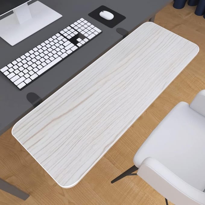 Uitschuifbaar Bureaublad - Laptop Tafel - Thuiswerken Flexibel - Massief Hout Armleuning - 52 x 24 cm - Beige