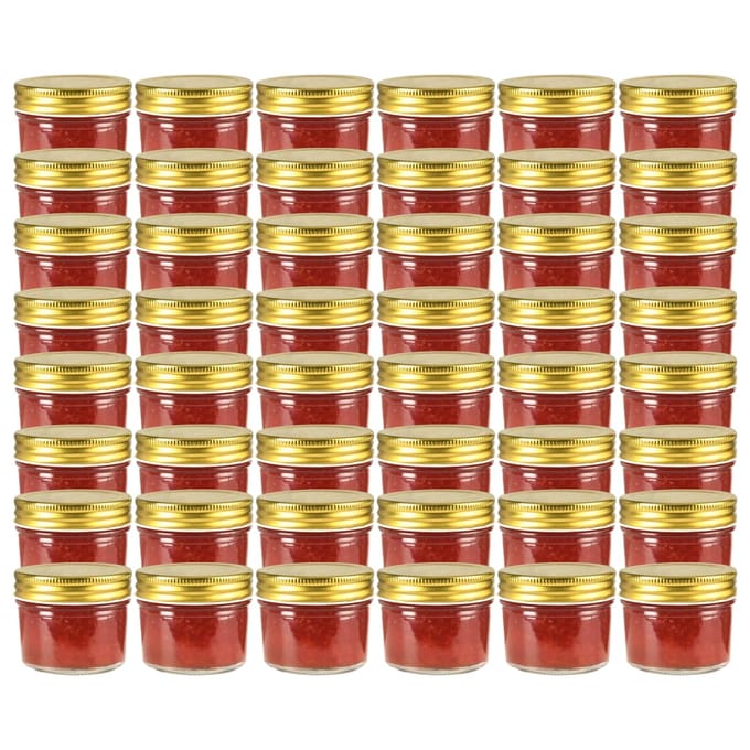 vidaXL - Jampotten - met - goudkleurige - deksels - 48 - st - 110 - ml - glas
