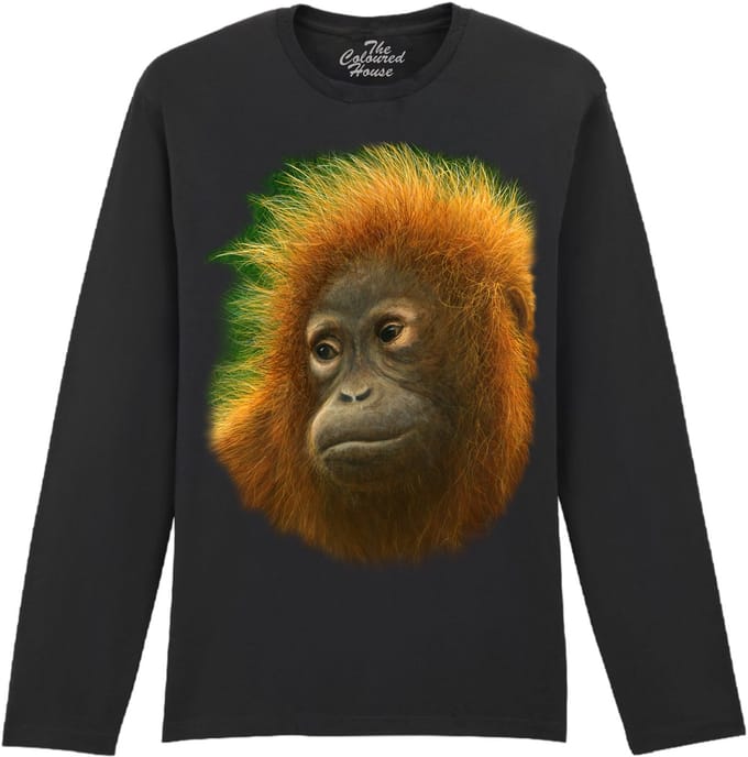 Orangoetan Fluffy Orangutan The Coloured House Longsleeve T-shirt S
