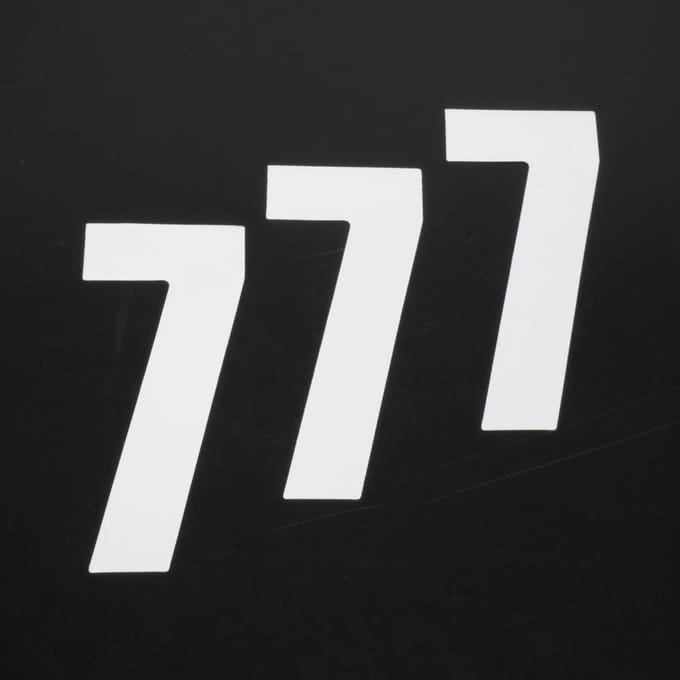 stickers race nummer zeven 7 wit 160x75mm voor motor cross