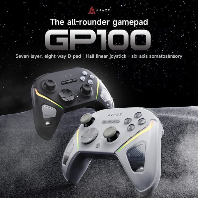 Ajazz GP100 Draadloze Gamecontroller, compatibel met PC, PS3, iOS-telefoons, TV-box & Nintendo Switch