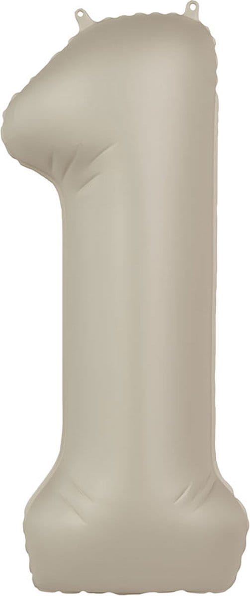 Folieballon Cijfer 1 - Creamy Latte - Ultra Matt - 86 cm