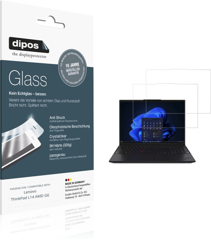 dipos – 2x Pantserfolie geschikt voor Lenovo ThinkPad L14 AMD G6 | 9H Screenprotector