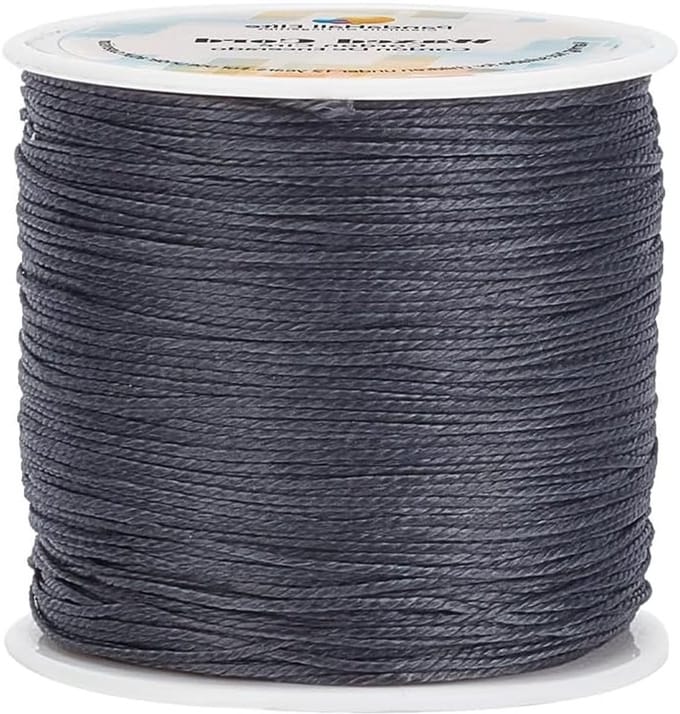 1mm Gewaxed Koord 105 Meter Grijs Polyester Touw voor DIY Armbanden, Kettingen en Macramé Projecten