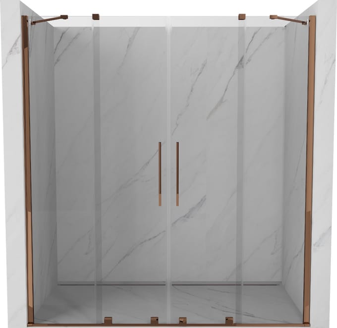 Mexen Velar Duo schuifdouchedeur 200 , transparant, roze goud - 871-200-000-02-60