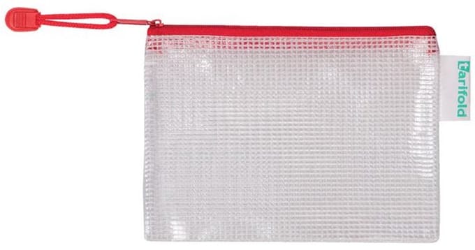 Opbergtas tarifold met rits 160x110mm pvc rd | 8 stuks