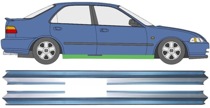 Reparatie dorpel voor Honda Civic 1991-1995 / Links + Rechts / Set