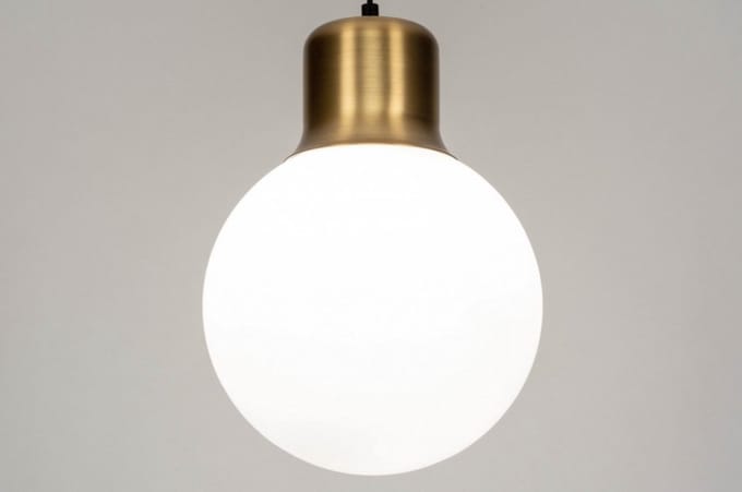 Lumidora Hanglamp 73218 - NINES - E27 - Wit - Goud - Messing (kleur) - Metaal