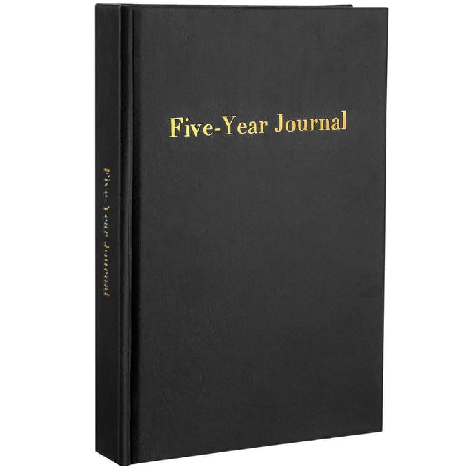 5 Jaar Dagboek Hardcover Zwart - Onge dateerd Levensdagboek & Memory Notebook