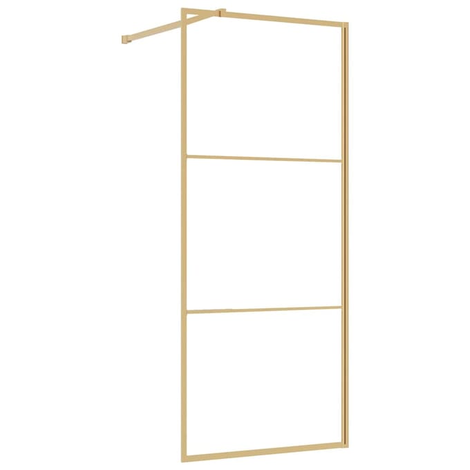 vidaXL Inloopdouchewand transparant 90x195 cm ESG-glas goudkleurig