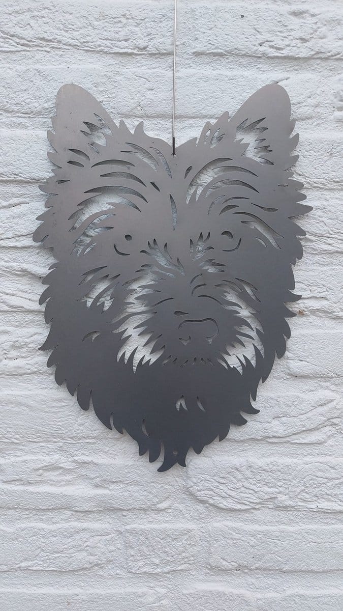 Metalen Hond - Cairn Terrier - Tuindecoratie - Metaalversiering - Cortenstaal